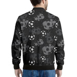 Grunge Soccer Ball Pattern Print Men's Bomber Jacket