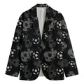 Grunge Soccer Ball Pattern Print Men's Cotton Blazer