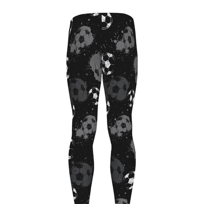 Grunge Soccer Ball Pattern Print Men's leggings