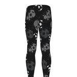 Grunge Soccer Ball Pattern Print Men's leggings