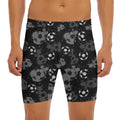 Grunge Soccer Ball Pattern Print Men's Long Boxer Briefs