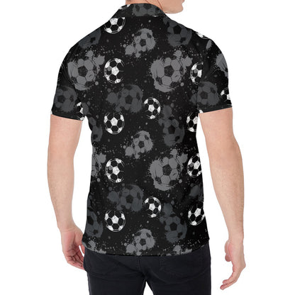 Grunge Soccer Ball Pattern Print Men's Shirt