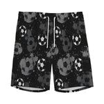 Grunge Soccer Ball Pattern Print Men's Sports Shorts