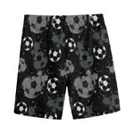 Grunge Soccer Ball Pattern Print Men's Sports Shorts