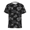 Grunge Soccer Ball Pattern Print Men's Athletic T-Shirt