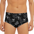 Grunge Soccer Ball Pattern Print Men's Triangle Swim Briefs