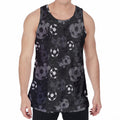 Grunge Soccer Ball Pattern Print Men's Velvet Tank Top