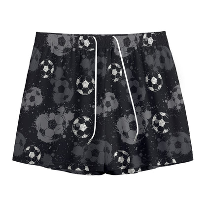 Grunge Soccer Ball Pattern Print Mesh Shorts