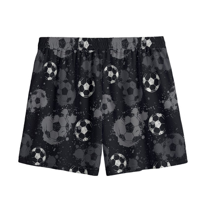 Grunge Soccer Ball Pattern Print Mesh Shorts