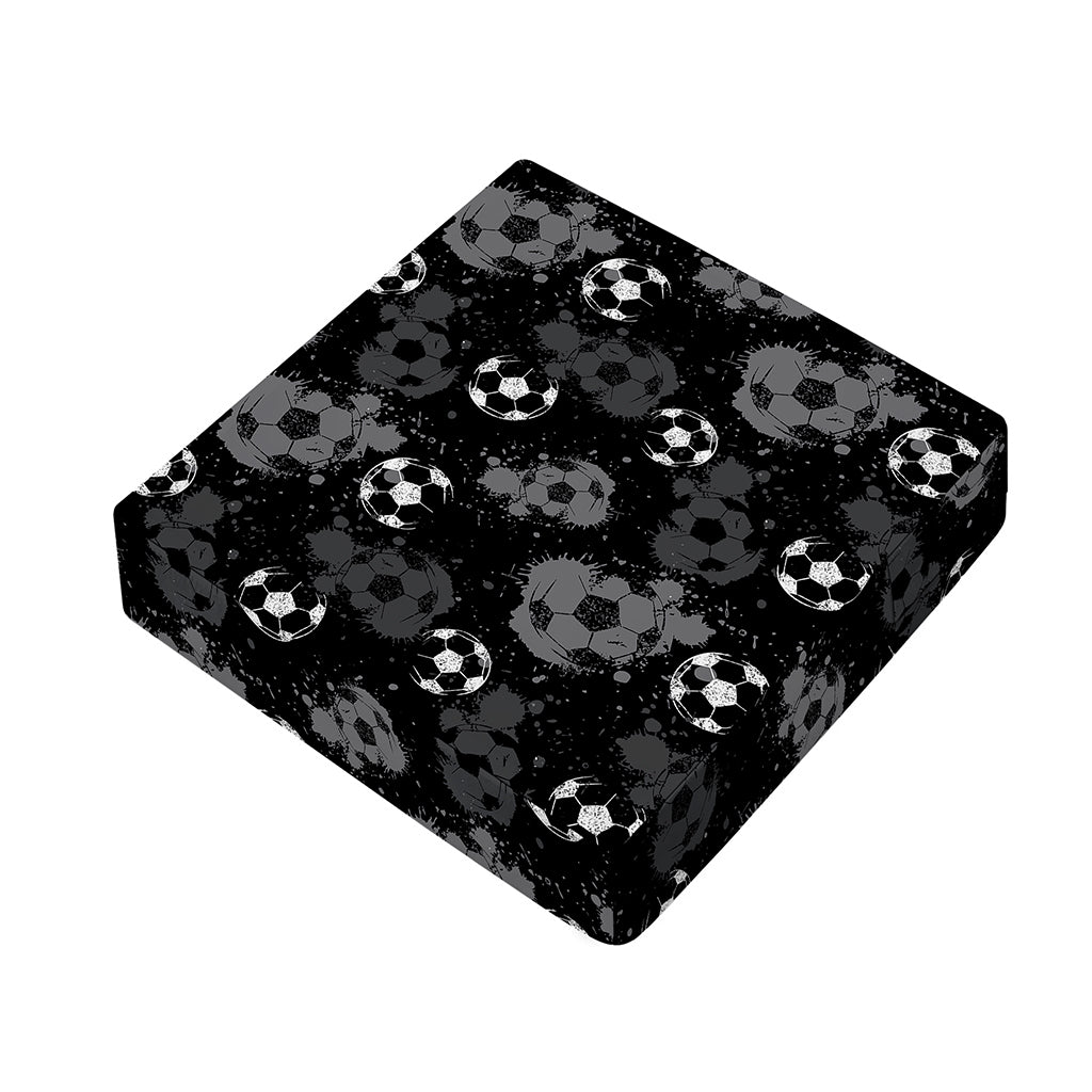 Grunge Soccer Ball Pattern Print Outdoor Seat Cushion Cover