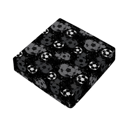 Grunge Soccer Ball Pattern Print Outdoor Seat Cushion Cover