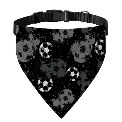Grunge Soccer Ball Pattern Print Over The Collar Dog Bandana