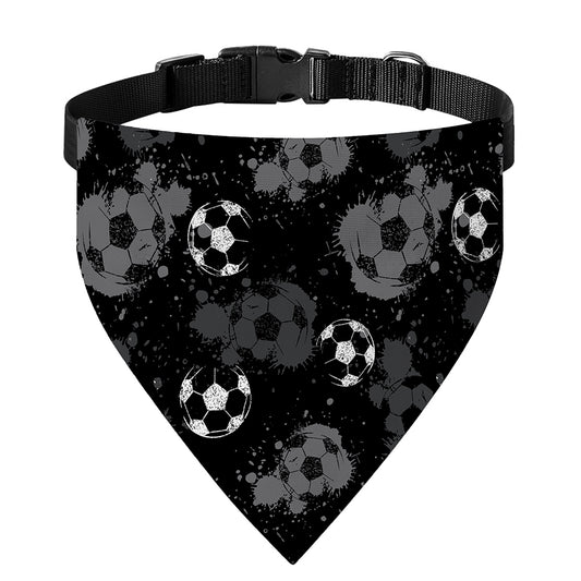 Grunge Soccer Ball Pattern Print Over The Collar Dog Bandana