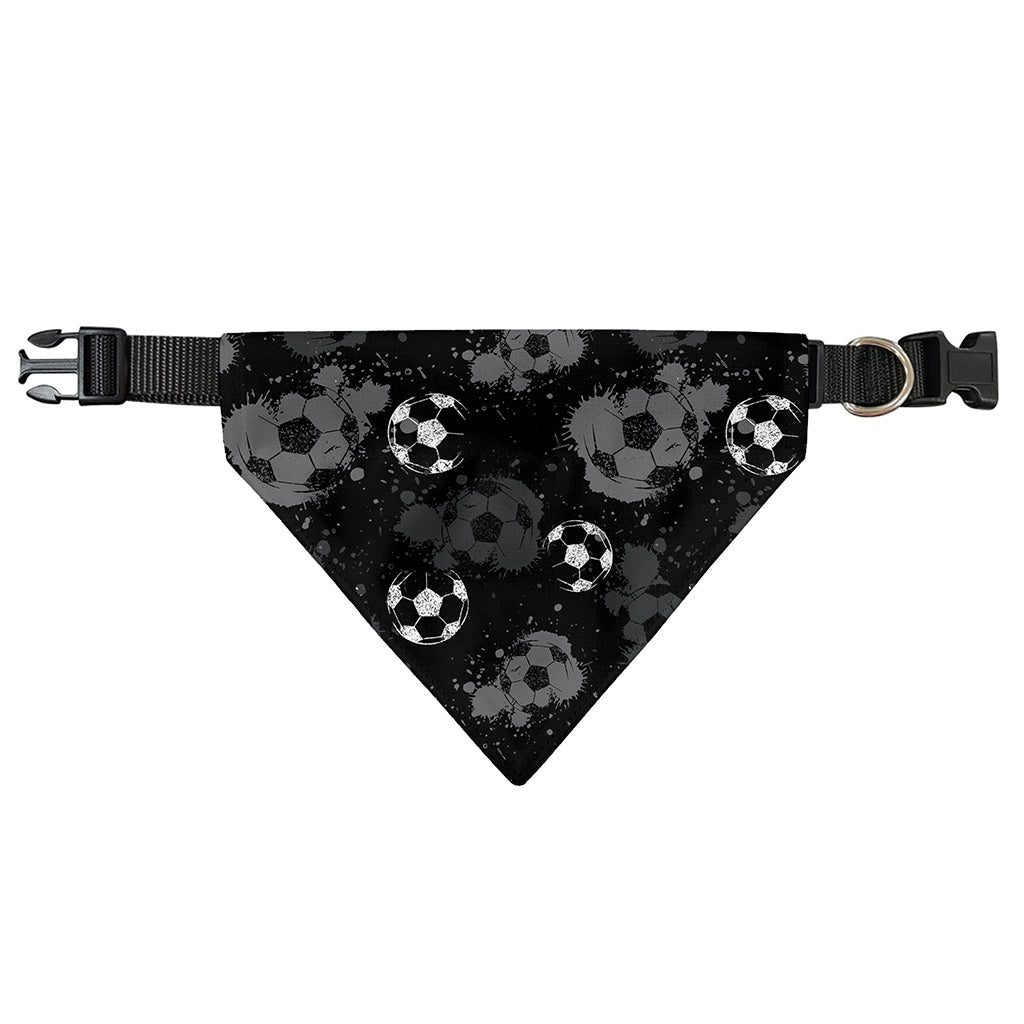 Grunge Soccer Ball Pattern Print Over The Collar Dog Bandana