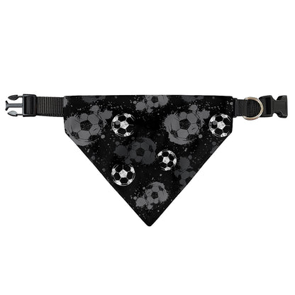 Grunge Soccer Ball Pattern Print Over The Collar Dog Bandana