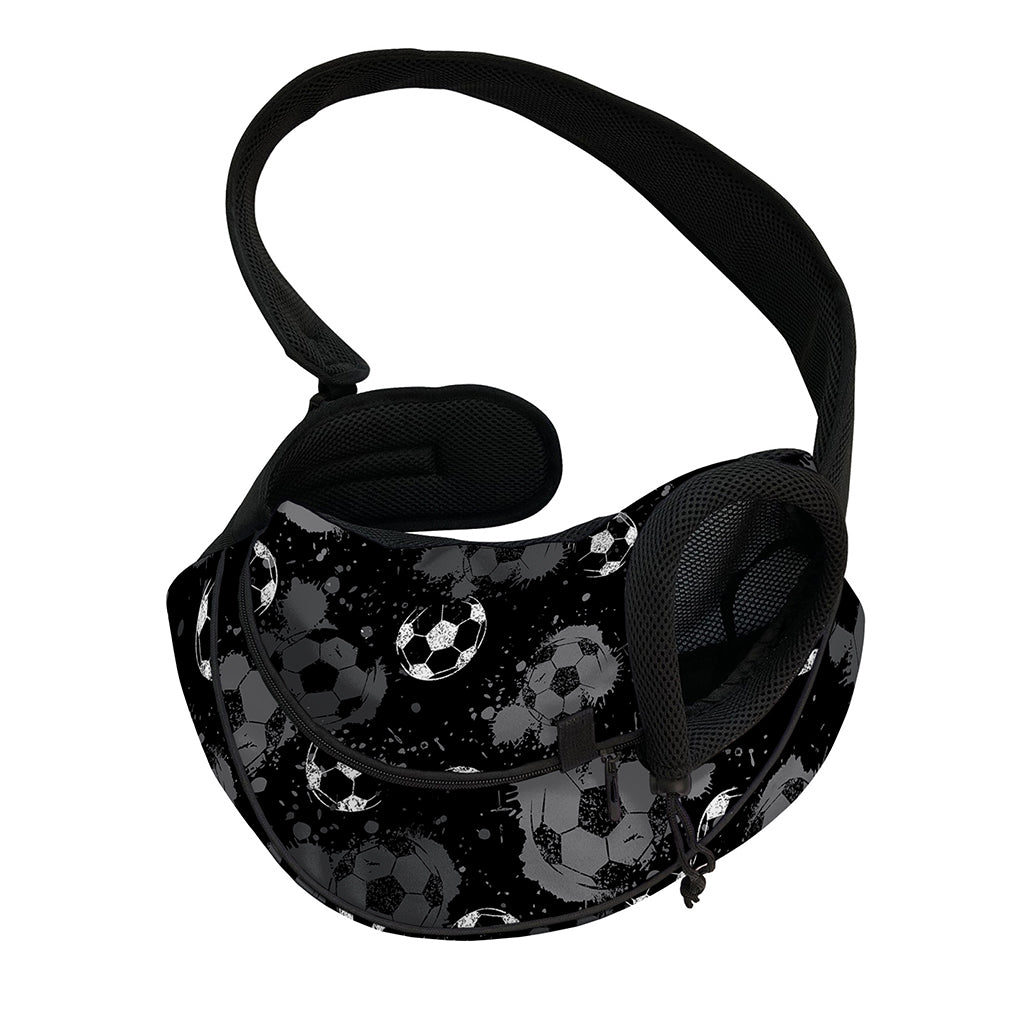 Grunge Soccer Ball Pattern Print Pet Sling Carrier