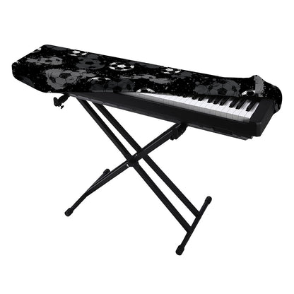 Grunge Soccer Ball Pattern Print Piano Keyboard Cover