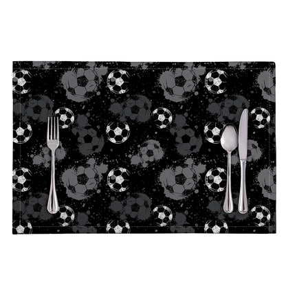 Grunge Soccer Ball Pattern Print Placemat