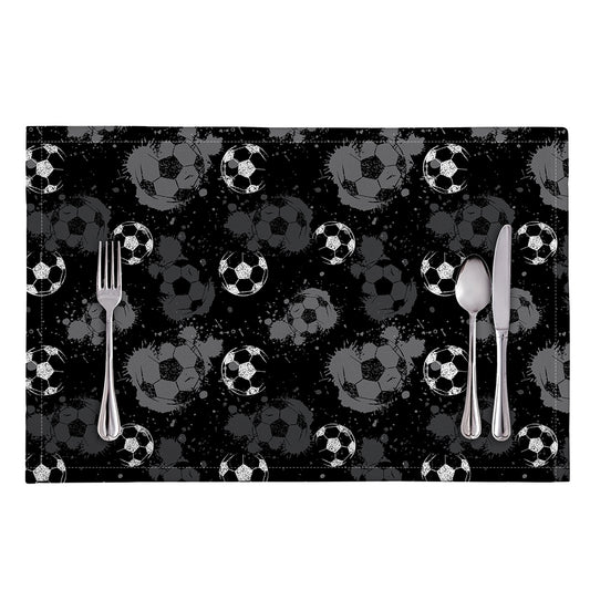 Grunge Soccer Ball Pattern Print Placemat