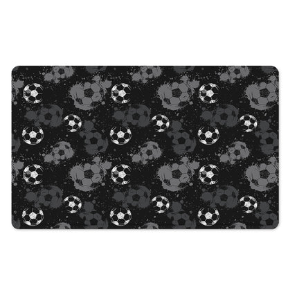 Grunge Soccer Ball Pattern Print Polyester Doormat