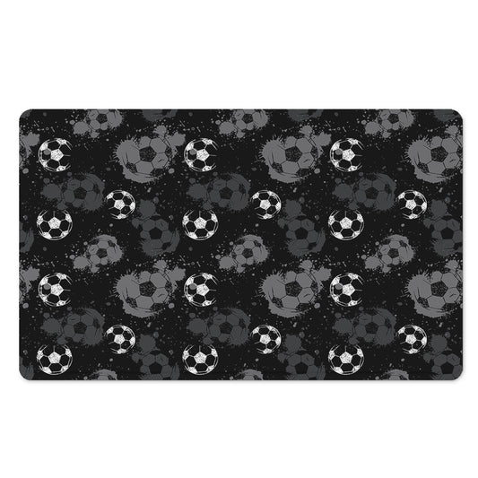 Grunge Soccer Ball Pattern Print Polyester Doormat