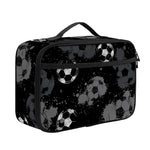 Grunge Soccer Ball Pattern Print Portable Lunch Bag