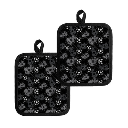 Grunge Soccer Ball Pattern Print Pot Holders