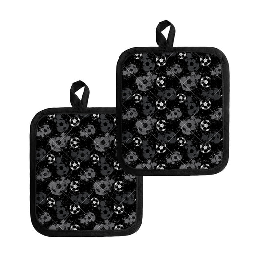 Grunge Soccer Ball Pattern Print Pot Holders