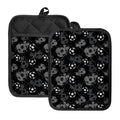 Grunge Soccer Ball Pattern Print Pot Holders With Pocket