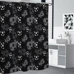 Grunge Soccer Ball Pattern Print Premium Shower Curtain