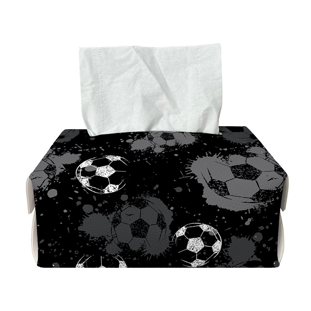 Grunge Soccer Ball Pattern Print Rectangle Tissue Box Cover
