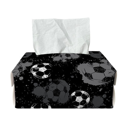 Grunge Soccer Ball Pattern Print Rectangle Tissue Box Cover
