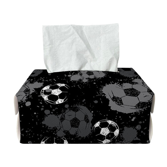 Grunge Soccer Ball Pattern Print Rectangle Tissue Box Cover