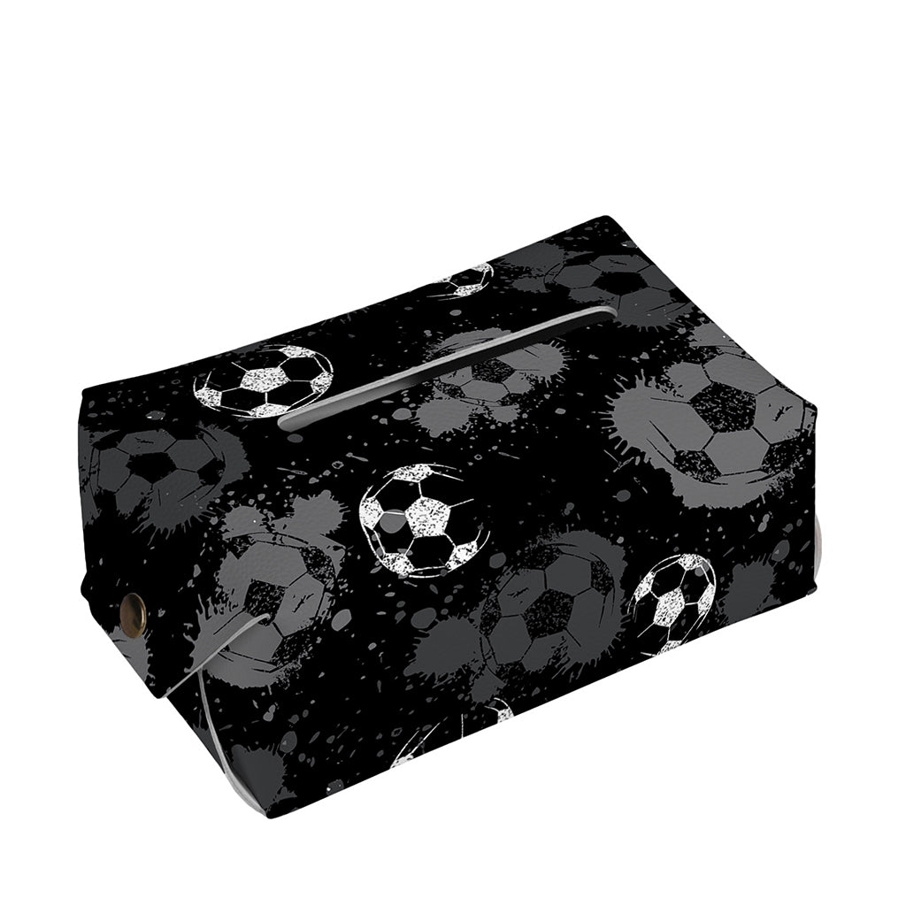 Grunge Soccer Ball Pattern Print Rectangle Tissue Box Cover