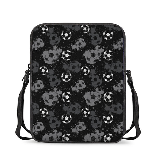 Grunge Soccer Ball Pattern Print Rectangular Crossbody Bag