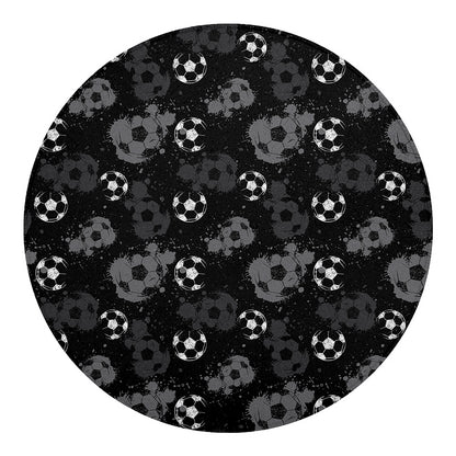 Grunge Soccer Ball Pattern Print Round Blanket