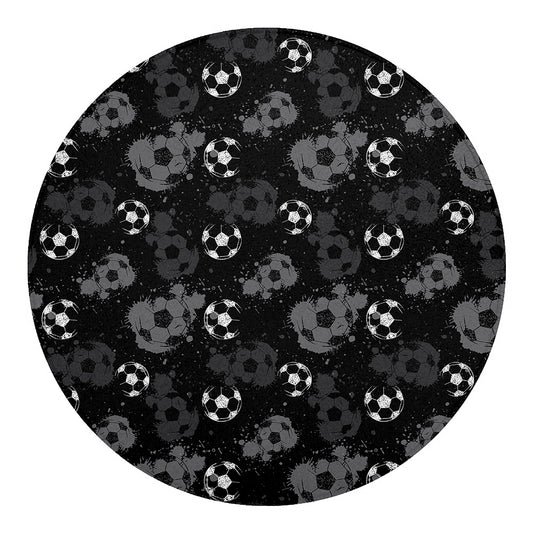 Grunge Soccer Ball Pattern Print Round Blanket