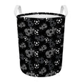 Grunge Soccer Ball Pattern Print Round Laundry Basket