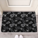 Grunge Soccer Ball Pattern Print Rubber Doormat