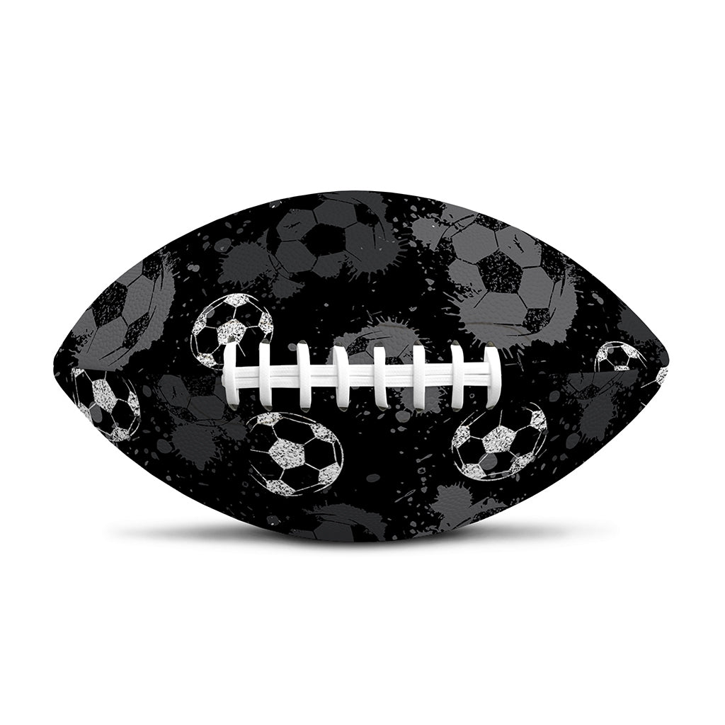 Grunge Soccer Ball Pattern Print Rugby Ball