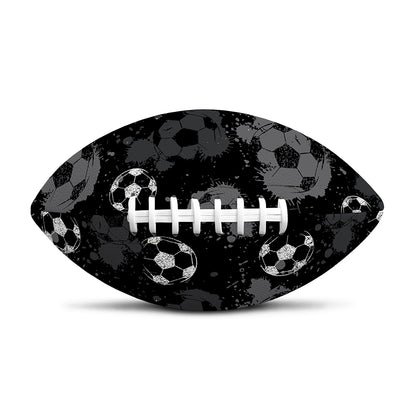 Grunge Soccer Ball Pattern Print Rugby Ball