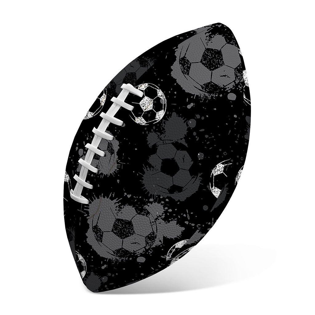 Grunge Soccer Ball Pattern Print Rugby Ball