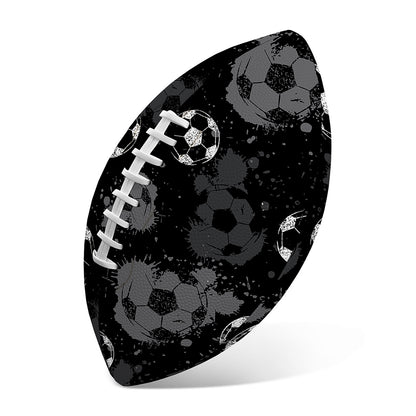 Grunge Soccer Ball Pattern Print Rugby Ball