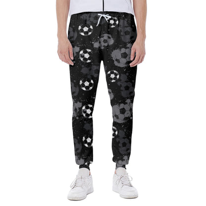 Grunge Soccer Ball Pattern Print Scuba Joggers