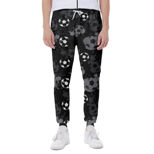 Grunge Soccer Ball Pattern Print Scuba Joggers