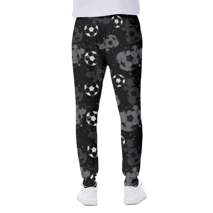 Grunge Soccer Ball Pattern Print Scuba Joggers