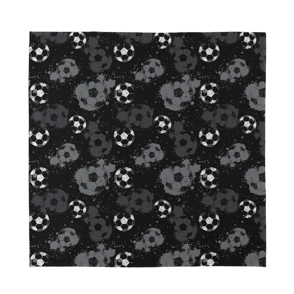 Grunge Soccer Ball Pattern Print Silk Bandana
