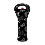 Grunge Soccer Ball Pattern Print Single Neoprene Wine Tote