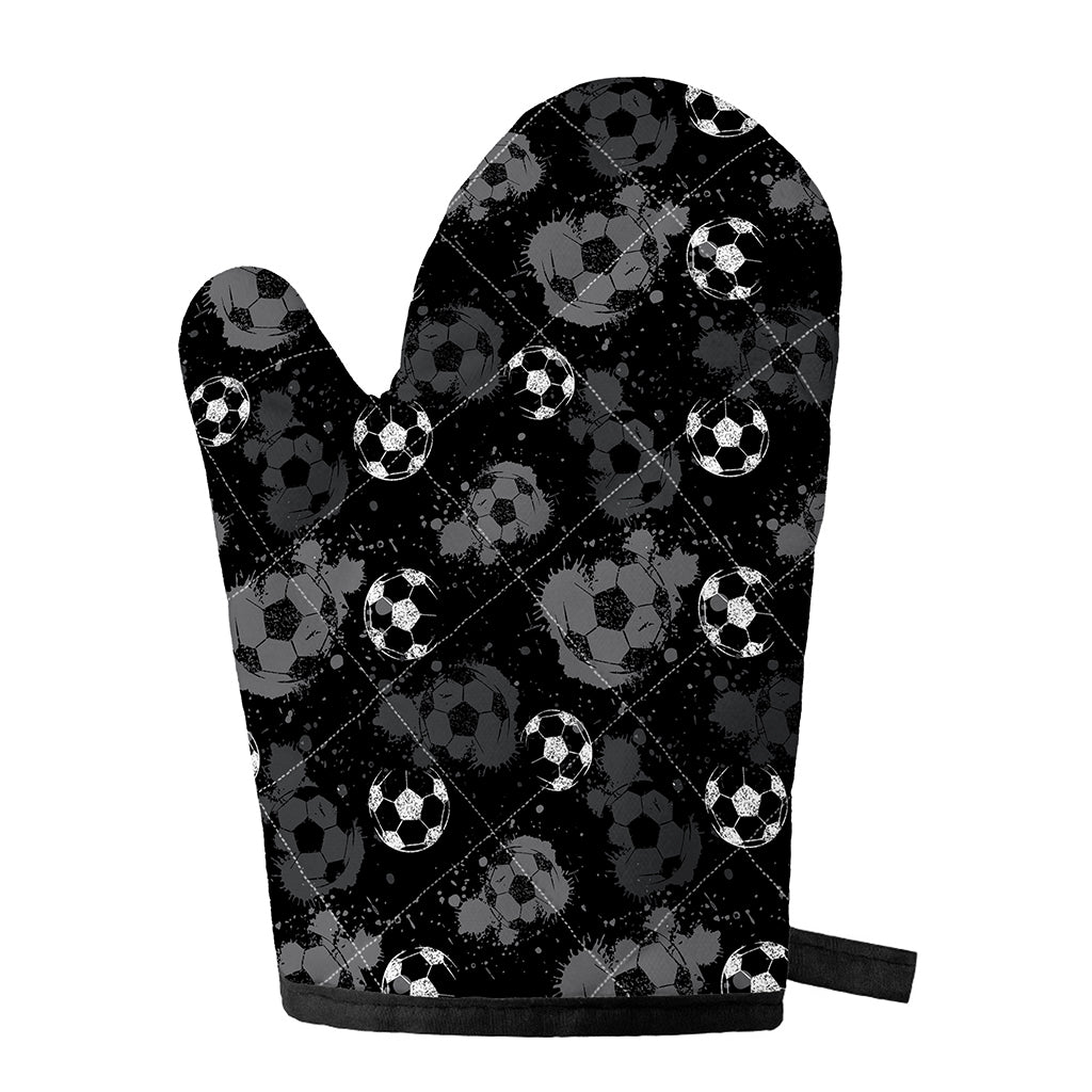Grunge Soccer Ball Pattern Print Single Oven Mitt
