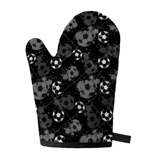Grunge Soccer Ball Pattern Print Single Oven Mitt